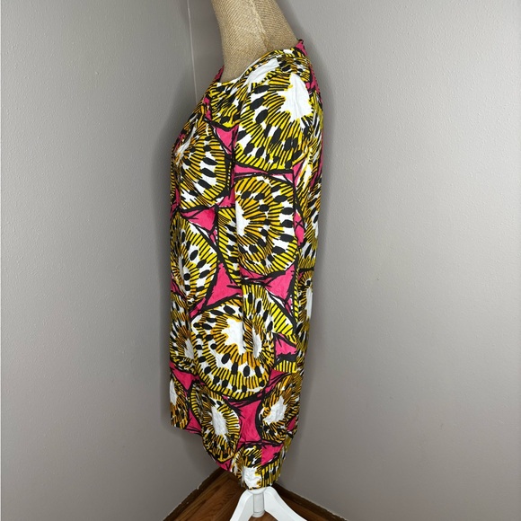 J.Crew Ratti Electric Kiwi Pink Tunic Summer Mini Dress Size 8 100% Cotton - Picture 3 of 8